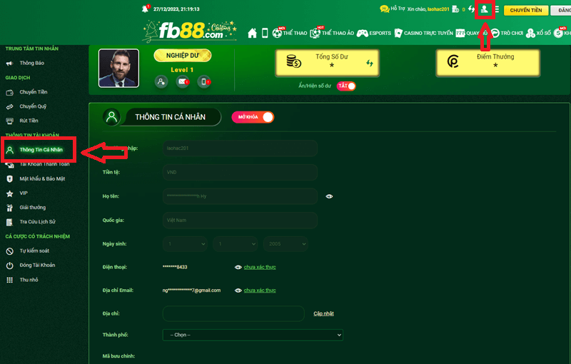Hướng dẫn đăng ký FB88 nhanh chóng để đặt cược 11 Cung cấp thêm thông tin cá nhân để xác minh tài khoản của bạn